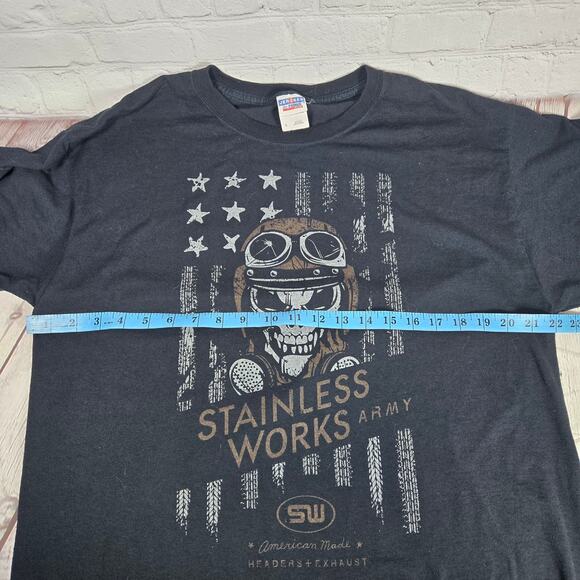 Stainless Works Army Crew Neck T-Shirt USA Flag‎ L - Picture 7 of 8